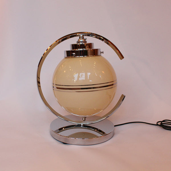 Art Deco table lamp with glass shade