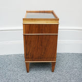 Pair of Bedside Tables. Walnut veneer with black glass - Jeroen Markies Art Deco