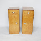 Art Deco Bedside Cabinets Birdseye Maple and Walnut - Jeroen Markies Art Deco 