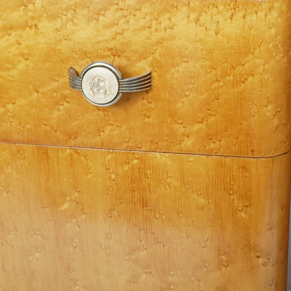 Art Deco Bedside Cabinets Birdseye Maple and Walnut - Jeroen Markies Art Deco 