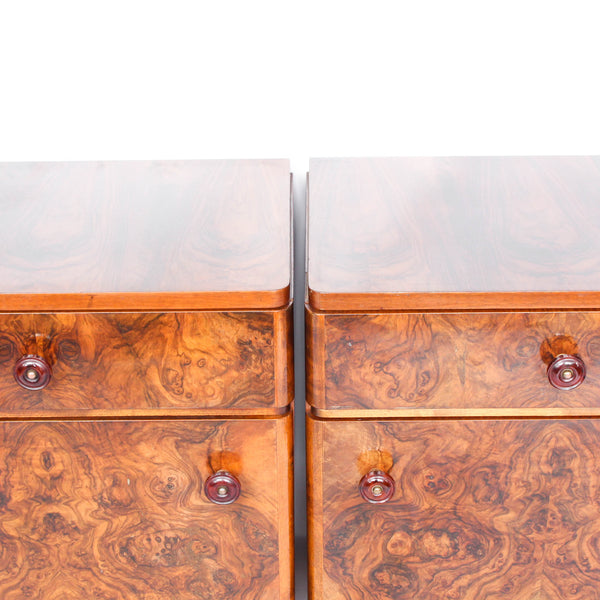 Art Deco walnut bedside cabinets - Art Dec Bedside Cabinets - Jeroen Markies Art Deco 