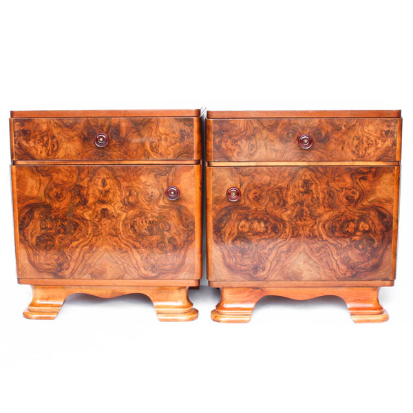 Art Deco Walnut Bedside cabinets - Art Deco Bedside Cabinets - Jeroen Markies Art Deco 