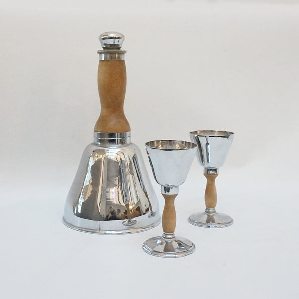 Vintage Art Deco Cocktail Shaker 1930's and Eight Beakers Original Matching - Jeroen Markies Art Deco