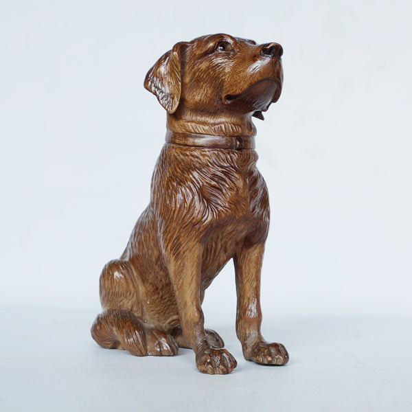 Hand Carved Black Forest Dog Swiss Circa 1900 Jeroen Markies Art Deco