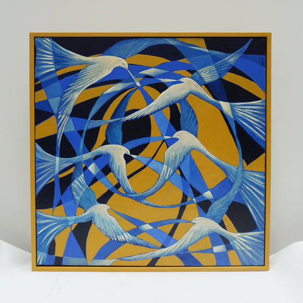 'Bluebirds' A Contemporary Oil on Canvas Painting By Vera Jefferson - Jeroen Markies Art Deco