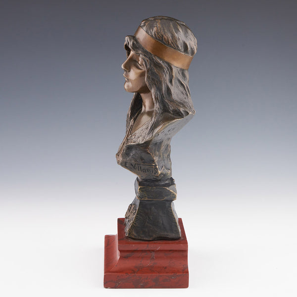 Original Emmanuel Villanis 'Bohemienne' bronze sculpture - Jeroen Markies Art Deco