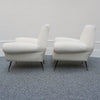 Mid-Century Modern Italian Lounge Chairs-White Boucle Upholstery-Gigi Raddice- Minotti - Jeroen Markies Art Deco