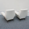 Mid-Century Modern Italian Lounge Chairs-White Boucle Upholstery-Gigi Raddice- Minotti - Jeroen Markies Art Deco