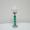 An Art Deco table lamp. Green bakelite balls with chromed banding to stem. Set over stepped circular base - Jeroen m