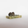 L Carvin mouse with nut 20thC bronze sculpture at Jeroen Markies