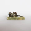 L Carvin mouse with nut 20thC bronze sculpture at Jeroen Markies