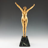 'Eveil' - 'Awakening' an Art Deco cold painted gilt bronze figure by Demetre Chiparus (1886-1947). Jeroen Markies Art Deco