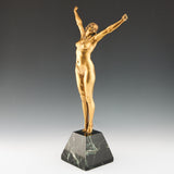 'Eveil' - 'Awakening' an Art Deco cold painted gilt bronze figure by Demetre Chiparus (1886-1947). 