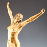 'Eveil' - 'Awakening' an Art Deco cold painted gilt bronze figure by Demetre Chiparus (1886-1947). Jeroen Markies Art Deco