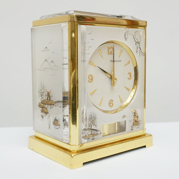 Vintage clocks - original Jaeger LeCoultre Marina Atmos - White lucite vintage clock - Jeroen Markies Art Deco