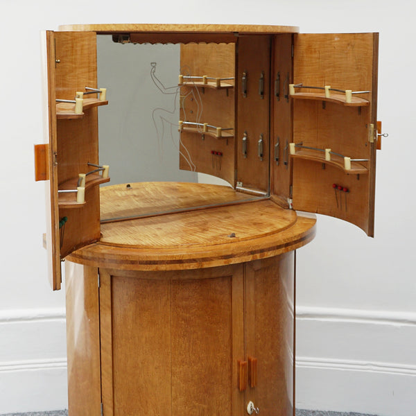 Vintage Art Deco Birdseye Maple Drinks Cabinet - Jeroen Markies Art Deco