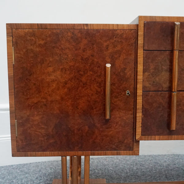 Original Art Deco Furniture-Vintage Sideboard-Burr Walnut Copper Furniture-Jeroen Markies Art Deco