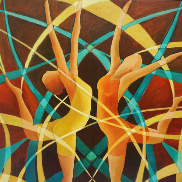 'The Dancers' A contemporary oil on canvas painting by Vera Jefferson - Jeroen Markies Art Deco