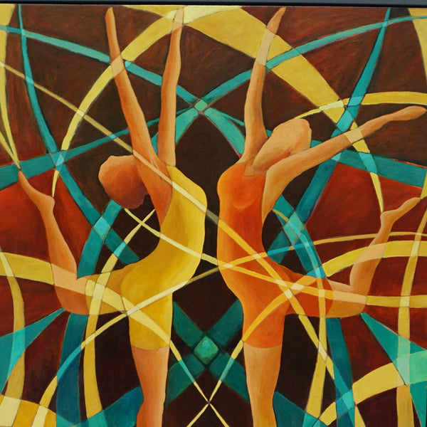 'The Dancers' A contemporary oil on canvas painting by Vera Jefferson - Jeroen Markies Art Deco