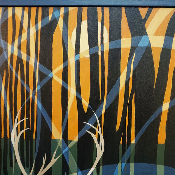 Vera Jefferson Forest Stags Oil on Canvas Painting - Jeroen Markies Art Deco