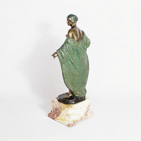 Art Deco Bronze Sculpture of a Nude Female by Joé Descomps Jeroen Markies Art Deco