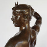 Art Nouveau Bronze Sculpture of Diana the Huntress by Jean Alexandre Joseph Falguiére French, Circa 1890