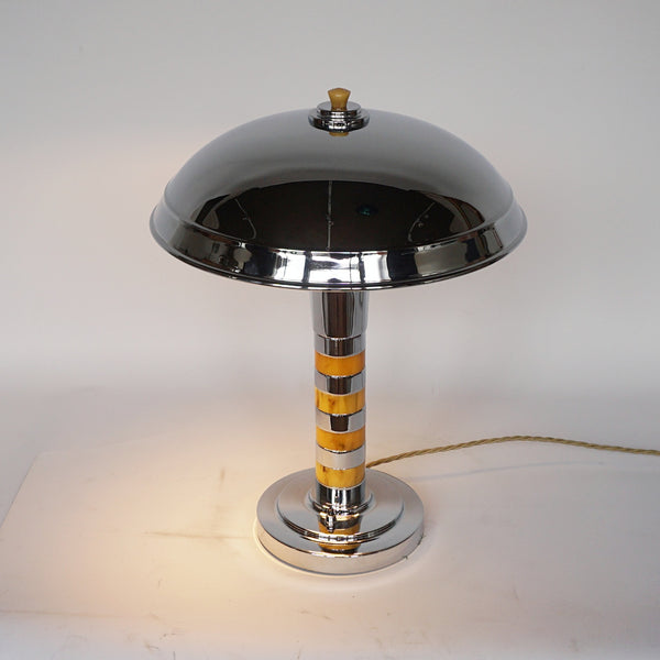 Art Deco Bakelite and Chromed Metal Dome Lamp - Jeroen Markies Art Deco