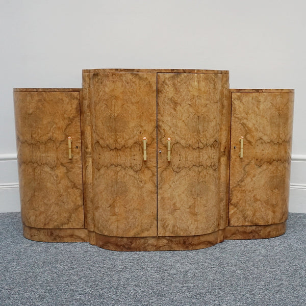 Harry & Lou Epstein Cocktail Sideboard English Circa 1935-Burr Walnut-Art-Deco-Cocktail-Bar-Jeroen Markies Art Deco