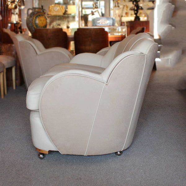 Epstein Art Deco three piece cloud suite sofa and two armchairs circa 1930 at Jeroen Markies