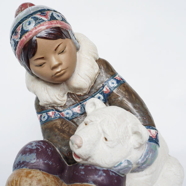 Eskimo Playing by Juan Huerta for Lladró Pottery Figurine Spanish - Jeroen Markies Art Deco