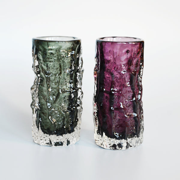 Collection of Twelve Textured 'Cylindrical Bark' Vases