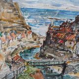 Rowland Henry Hill Staithes watercolour painting dated 1943
