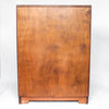 Art Deco, burr walnut chest of drawers. Original wooden handles. H.G Furniture sticker at Jeroen Markies.