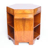 Art Deco, Satin Wood Veneer Hexagonal Library Table.