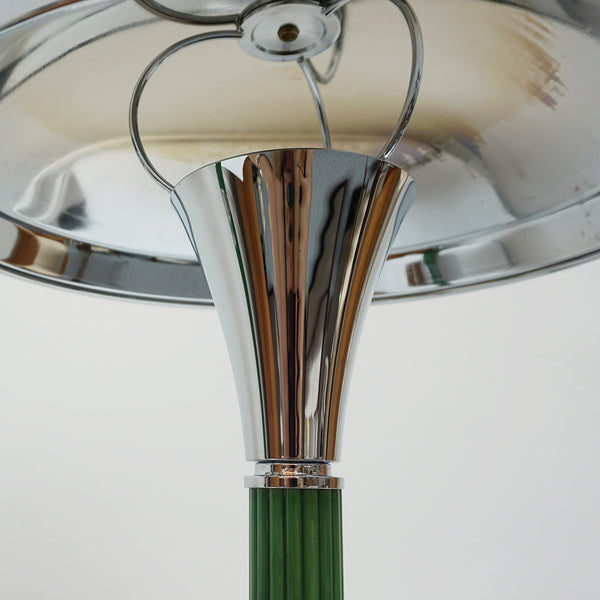 A Beautiful Pair of Art Deco Style Bakelite and Chromed Metal Dome Lamps - Jeroen Markies Art Deco