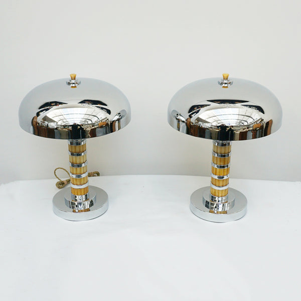 Vintage Bakelite and Chromed Metal Art Deco Lamps -Jeroen Markies Art Deco