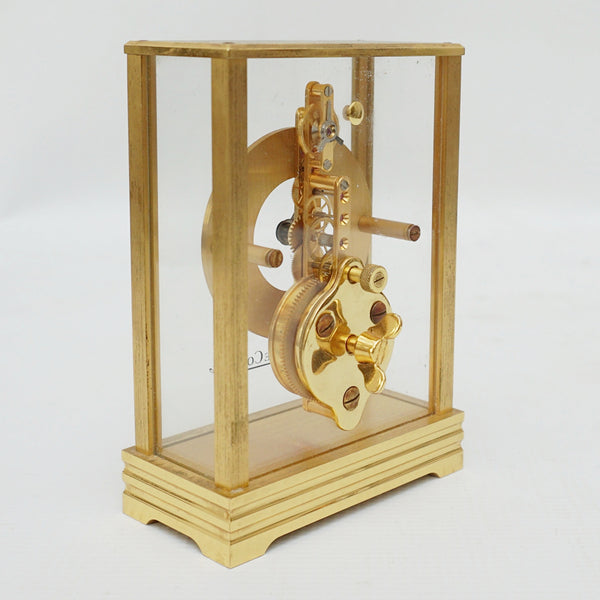 Jaeger Le-Coultre Table Clock Gilt Brass Original 1985 with Box - Jeroen Markies Art Deco