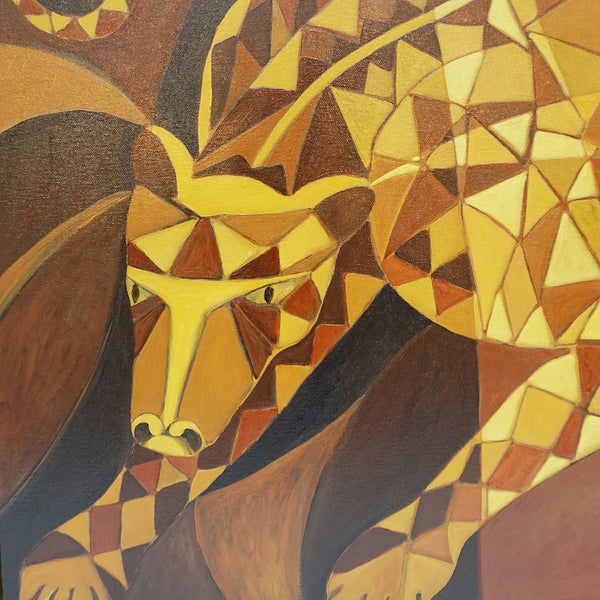 'Prowling Panther' An Art Deco style contemporary painting by Vera Jefferson - Jeroen Markies Art Deco