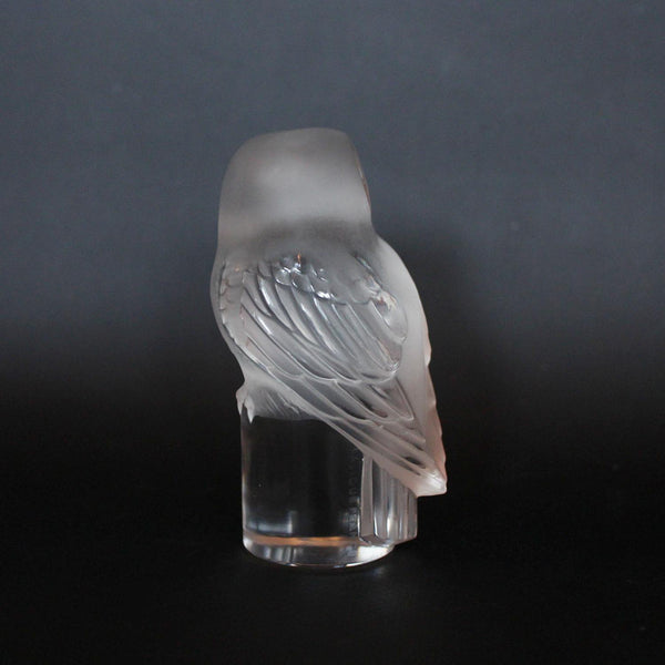 Art Deco Lalique Chouette, a glass owl paperweight at Jeroen Markies