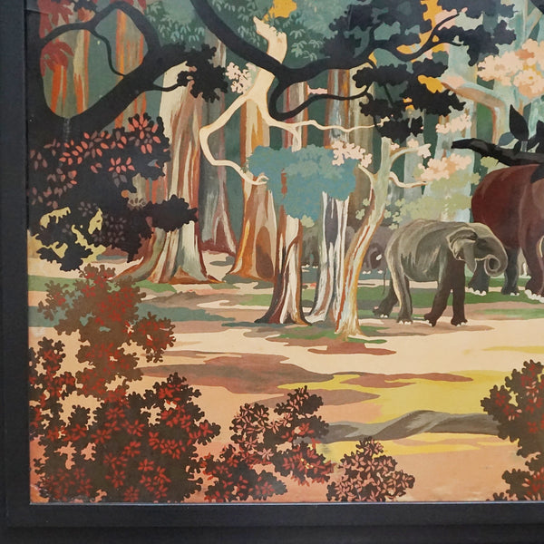 'Elephants in the Forest' Lacquer on Panel by Le Thy a Vietnamese Artist Original Vietnamese Art - Jeroen Markies Art Deco