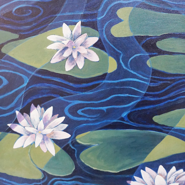 'Lily Pads' An Art Deco style contemporary painting by Vera Jefferson