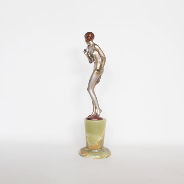 Josef Lorenzl Art Deco Scarf Dancer bronze sculpture at Jeroen Markies