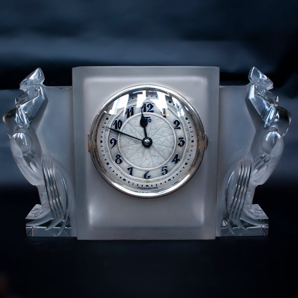 Deux Coqs - Art Deco Glass Clock - René Lalique - Jeroen Markies Art Deco