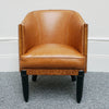 Original Vintage Art Deco Club Armchairs in Brown leather and walnut - Jeroen Markies Art Deco 