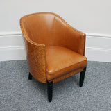 Original Vintage Art Deco Club Armchairs in Brown leather and walnut - Jeroen Markies Art Deco 