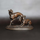 Pierre-Jules Mene Jiji and Giselle bronze dogs circa 1860