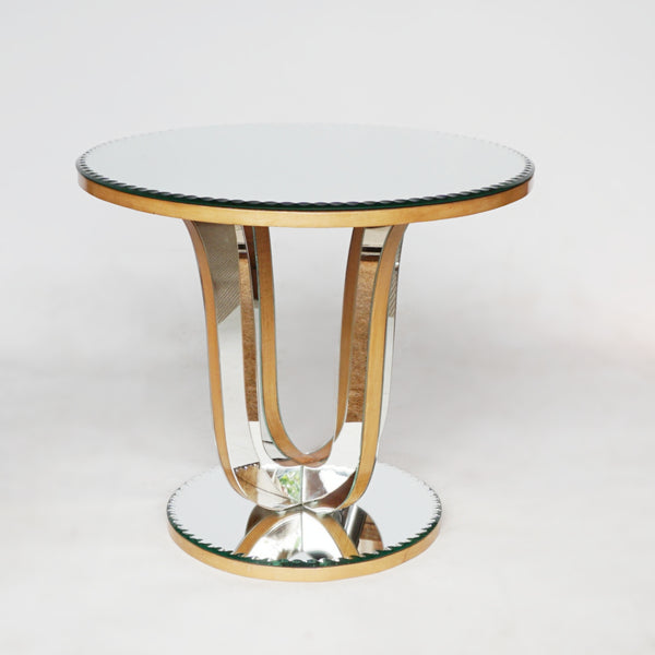 Mid-Century 1950's English Mirrored Glass Side Table - Vintage 20th Century Furniture -  Jeroen Markies Art Deco