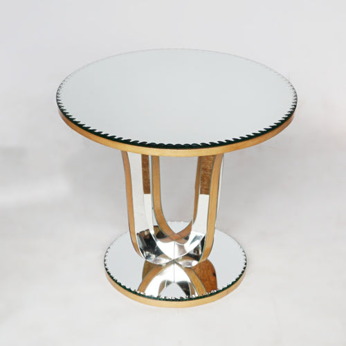Mid-Century 1950's English Mirrored Glass Side Table - Vintage 20th Century Furniture -  Jeroen Markies Art Deco
