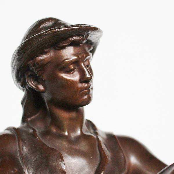 Homme Avec Faux - Mathurin Moreau - Art deco bronze sculpture - Jeroen Markies Art Deco