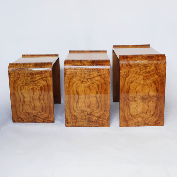 Art Deco Nest of Tables Birdseye Maple and Burr Walnut - Jeroen Markies Art Deco